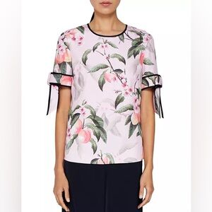Ted Baker
Cathe Peach Blossom Bow-Sleeve Top